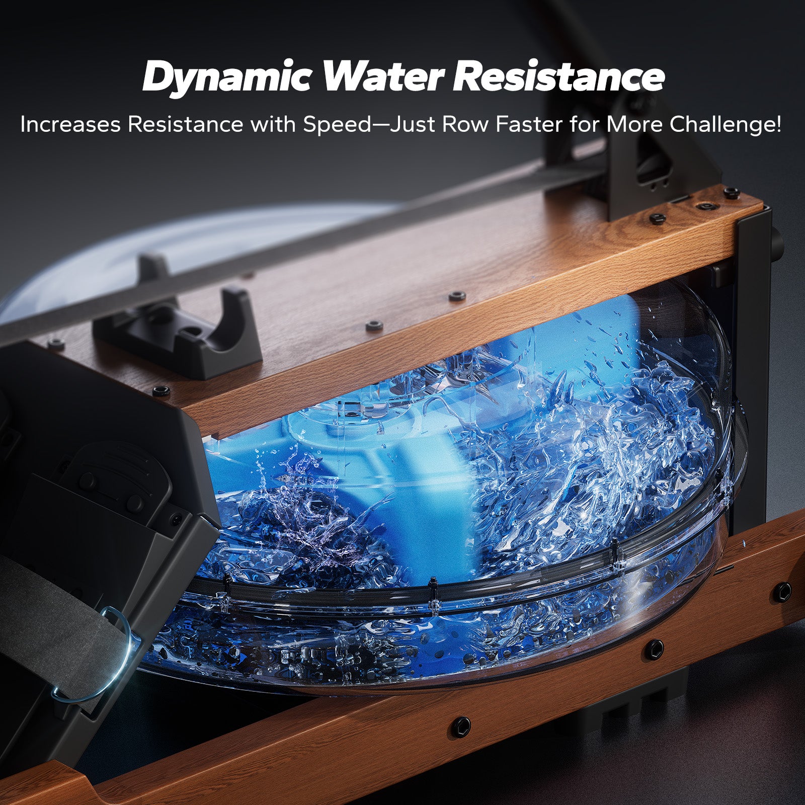 R28 Wooden Foldable Water Rowing Machine For Home Use