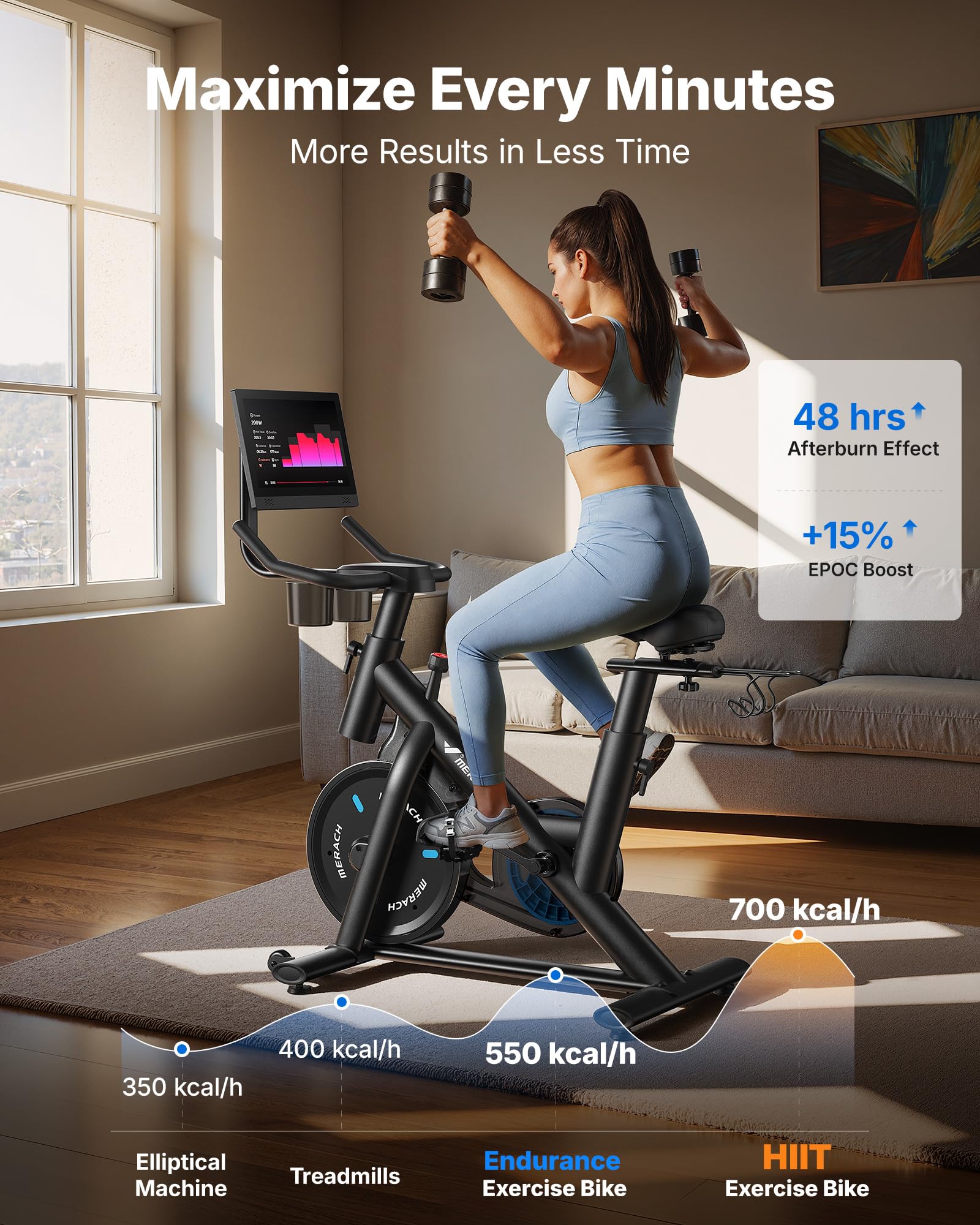 S26 Aura Magnetic Exercise Bike with HD Rotating Screen for Home Use