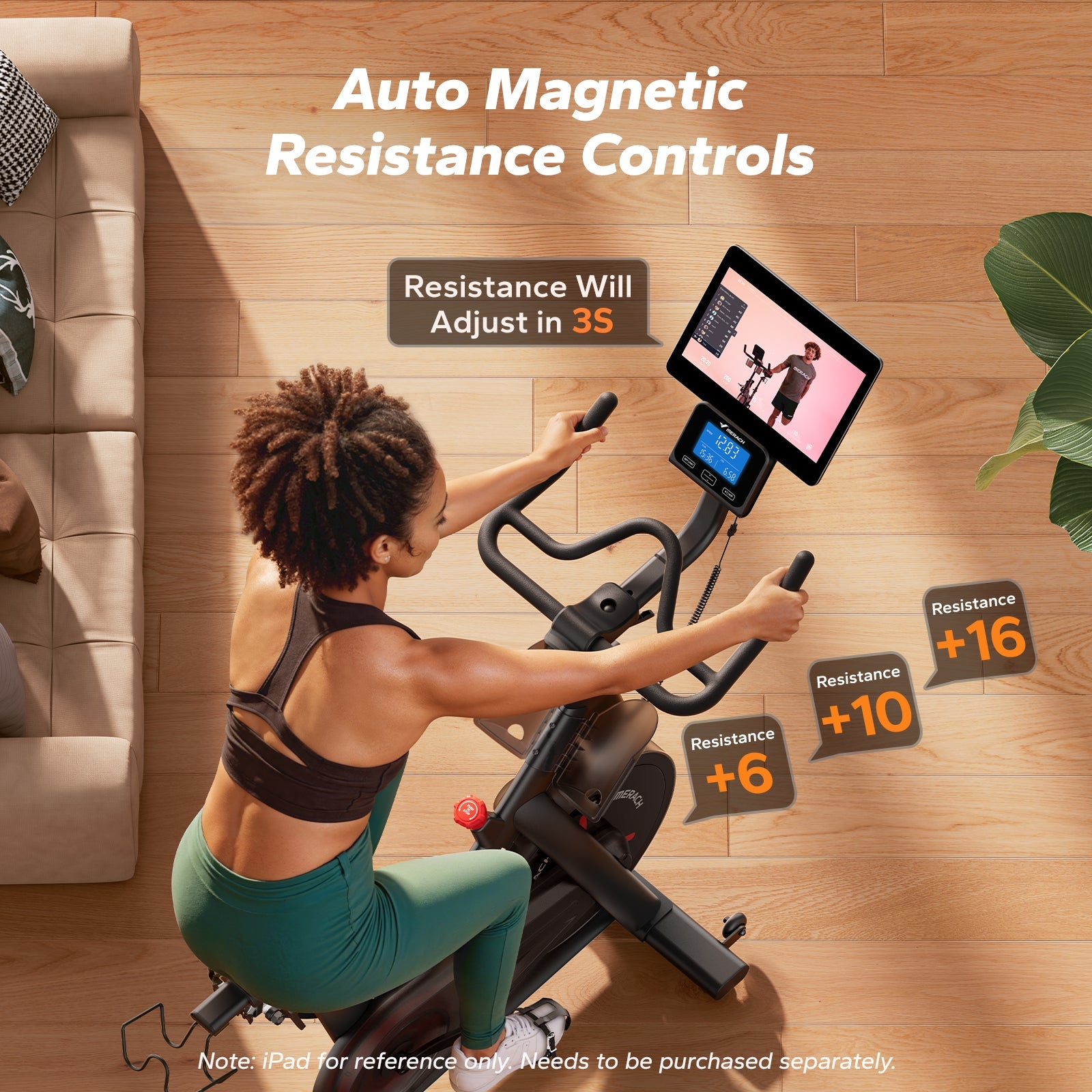 S29 Eco Self-Powered Exercise Bike with Auto Resistance