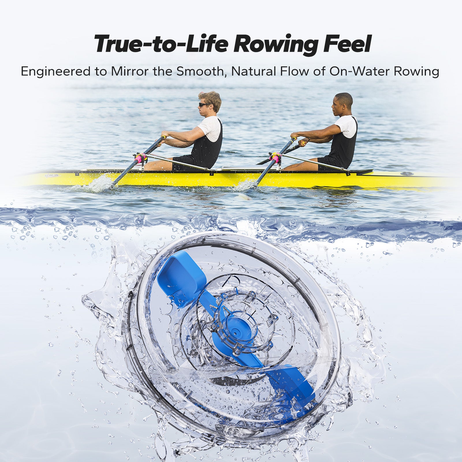 R28 Wooden Foldable Water Rowing Machine For Home Use
