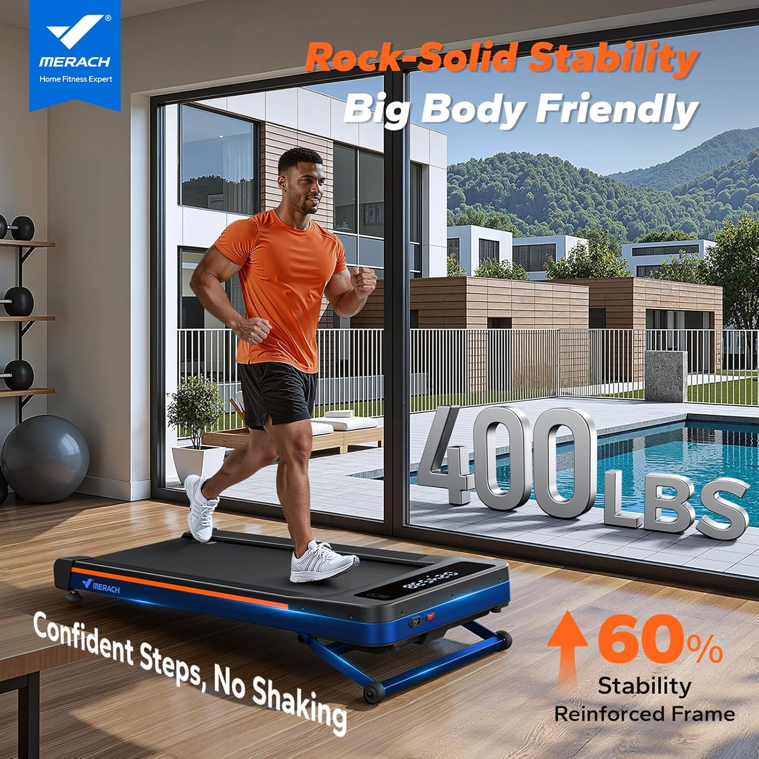 NovaWalk W50 Walking Pad Under Desk Treadmill with 12% Incline