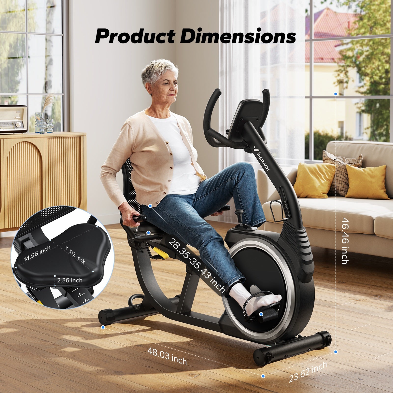 S19 Recumbent Exercise Bike for Home