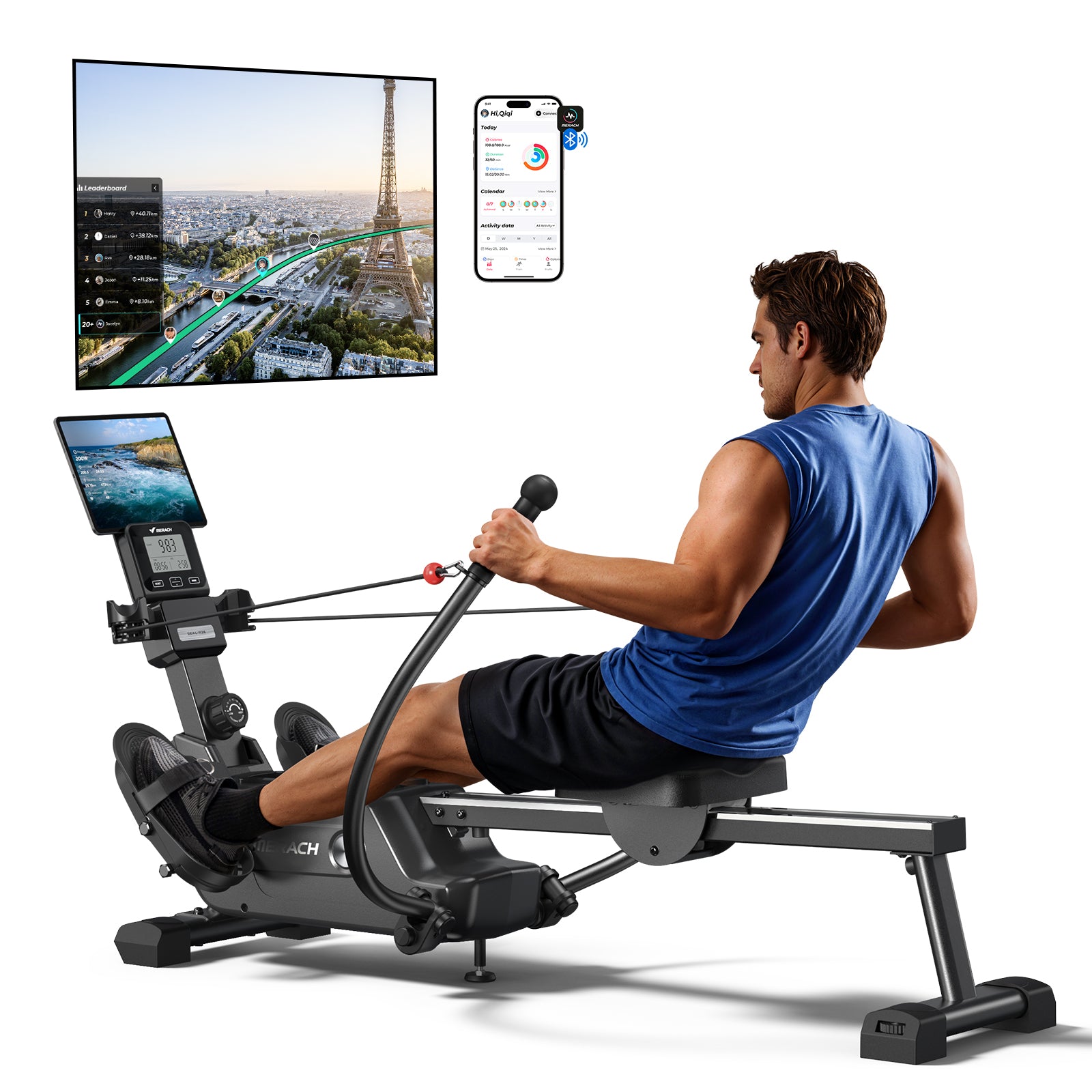 NovaRow RS3 Magnetic Double-Scull Rowing Machine for Home Use