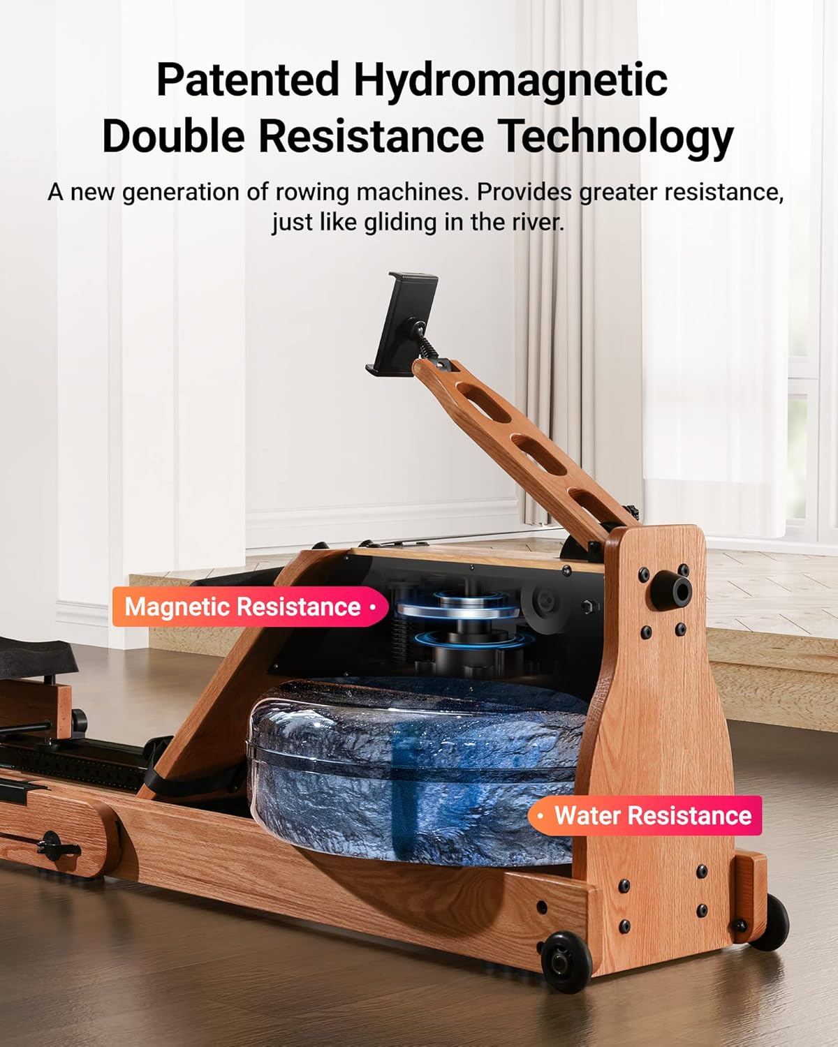 950 Magnetic & Water Dual Resistance Rowing Machine For Home Use