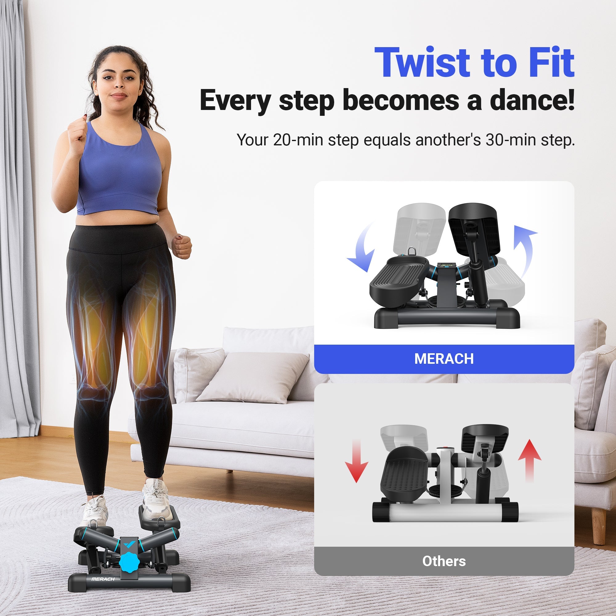 2354 Mini Stepper With Bands for Home Use