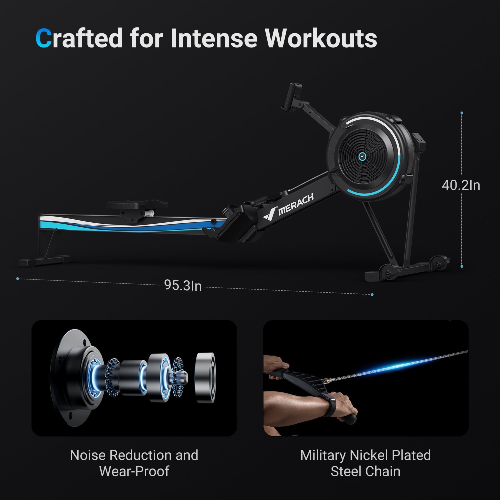 foldable air rowing machine
