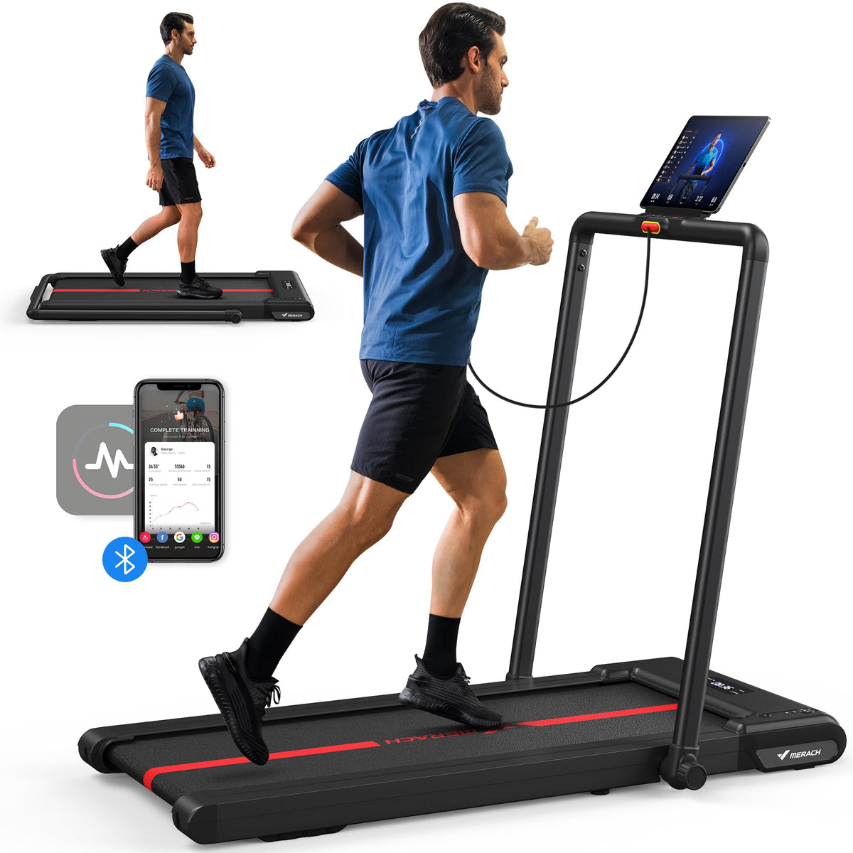 2-in-1 Folding Walking Pad Treadmill | Quiet, Space-Saving Fitness for ...