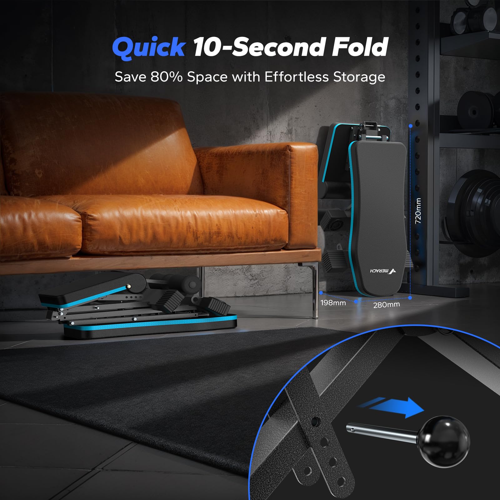 Weight Bench, Foldable Weight Benches for Home Gym with 990 LBS, Adjustable Weight Bench with 72 Training Angles, Incline Bench Press for Full Body